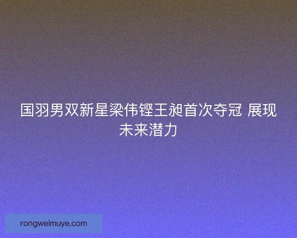 国羽男双新星梁伟铿王昶首次夺冠 展现未来潜力